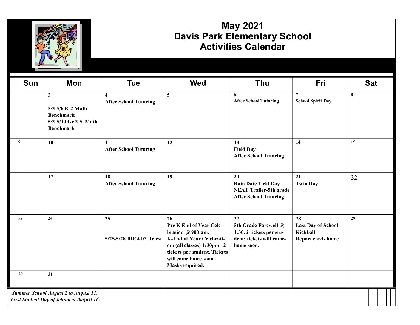 Calendars - Davis Park